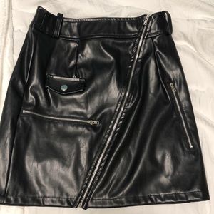 Black leather skirt from Pretty Little Thing